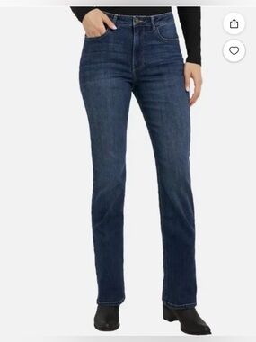 Wrangler Women's Size 8 29X32 High-Rise Bootcut Jeans Dark Blue Stretch Denim